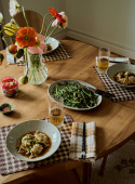 Linen Napkin Caramel Checks