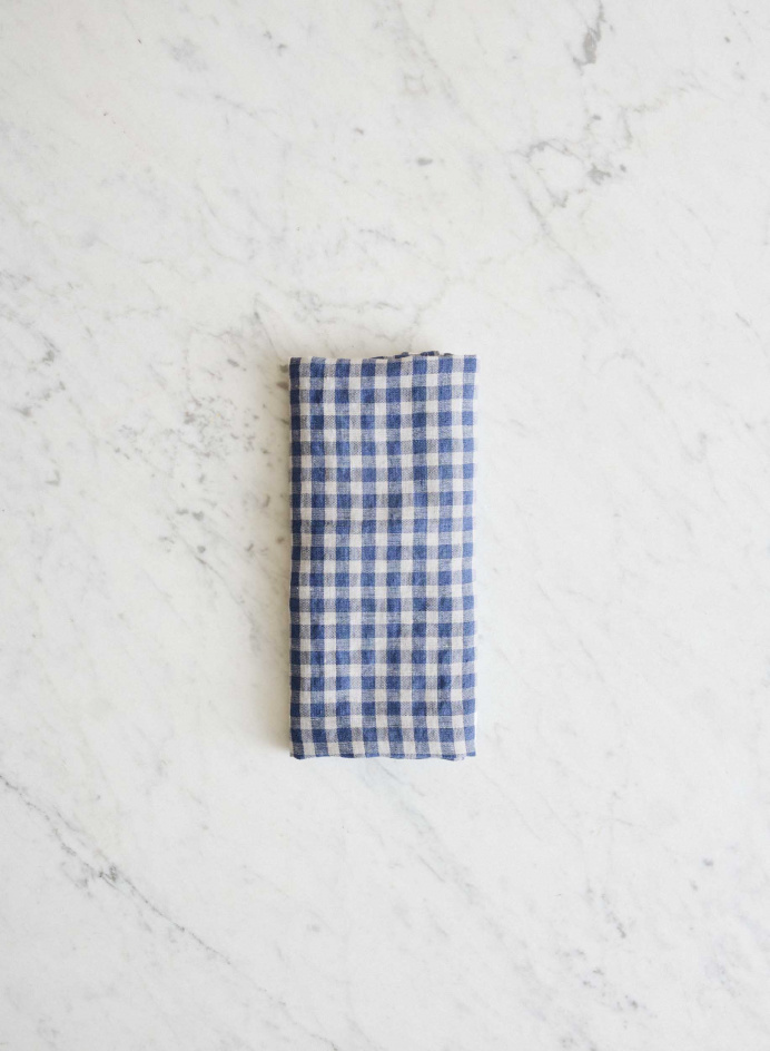 Linen Napkin Blue Small Gingham in the group Kitchen / Table setting / Kitchen Textiles at Tambur Store AB (LNGSTTN22269)
