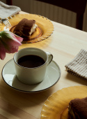 Coffee Cup with Saucer Ovanåker Brown 