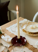 Wavy Candle Holder Burgundy