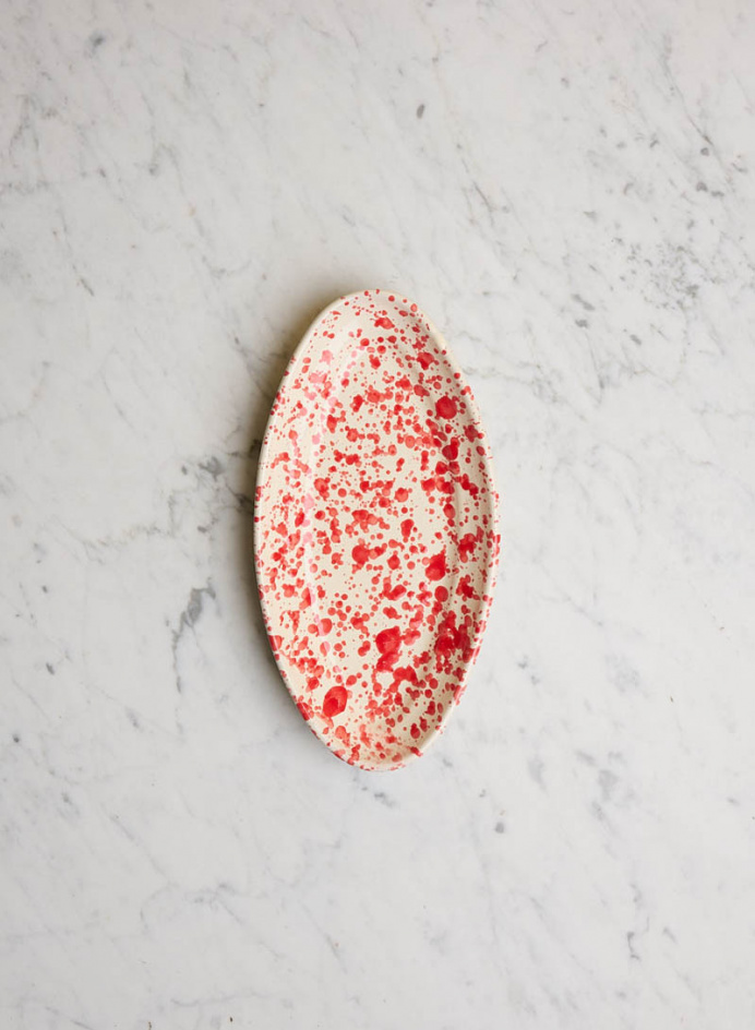 Serving Platter Piccolo Spruzzi Red in the group Kitchen / Porcelain / Platter at Tambur Store AB (NFS1825SMRS)