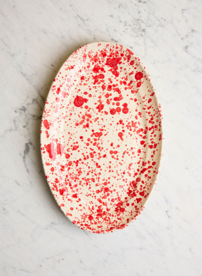 Serving Platter Spruzzi Red in the group Kitchen / Porcelain / Platter at Tambur Store AB (NFS1835SMRS)