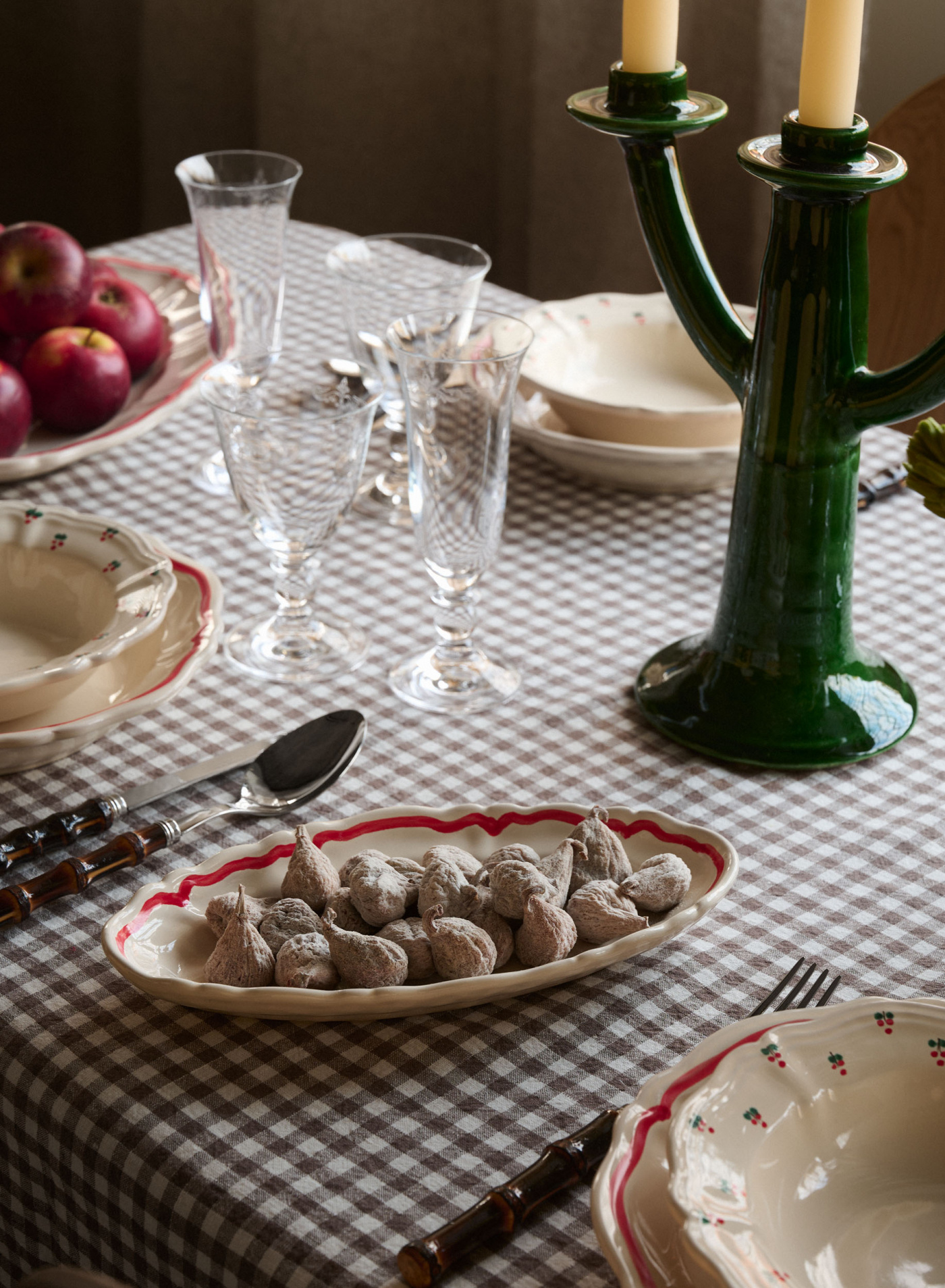 Serving Platter Piccolo Baccellato Striscia Rossa Serving Platter Piccolo Baccellato Striscia Rossa