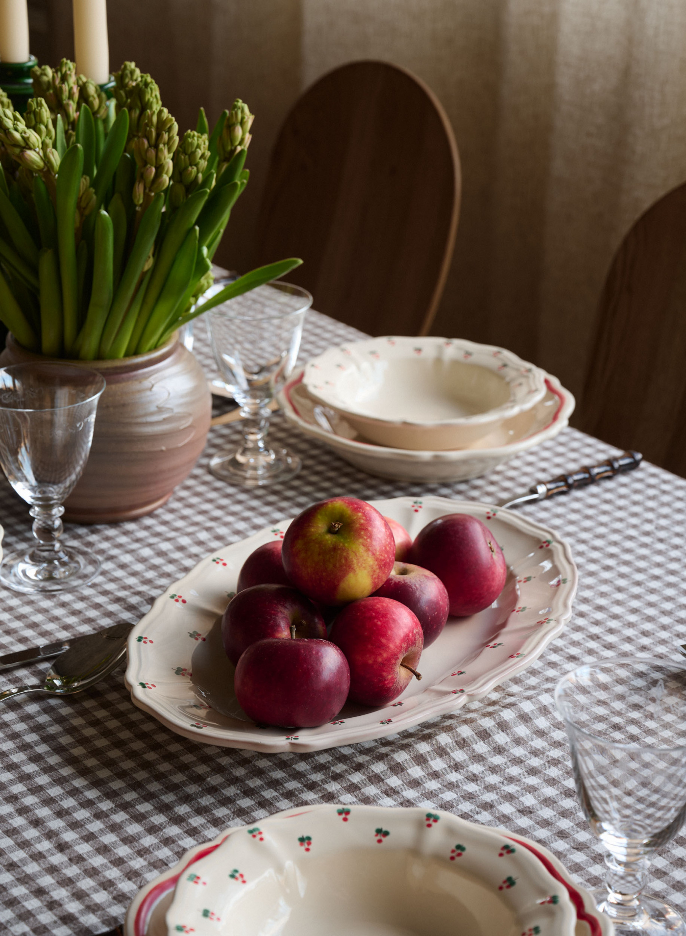 Serving Platter Baccellato Fiore Rosso Serving Platter Baccellato Fiore Rosso