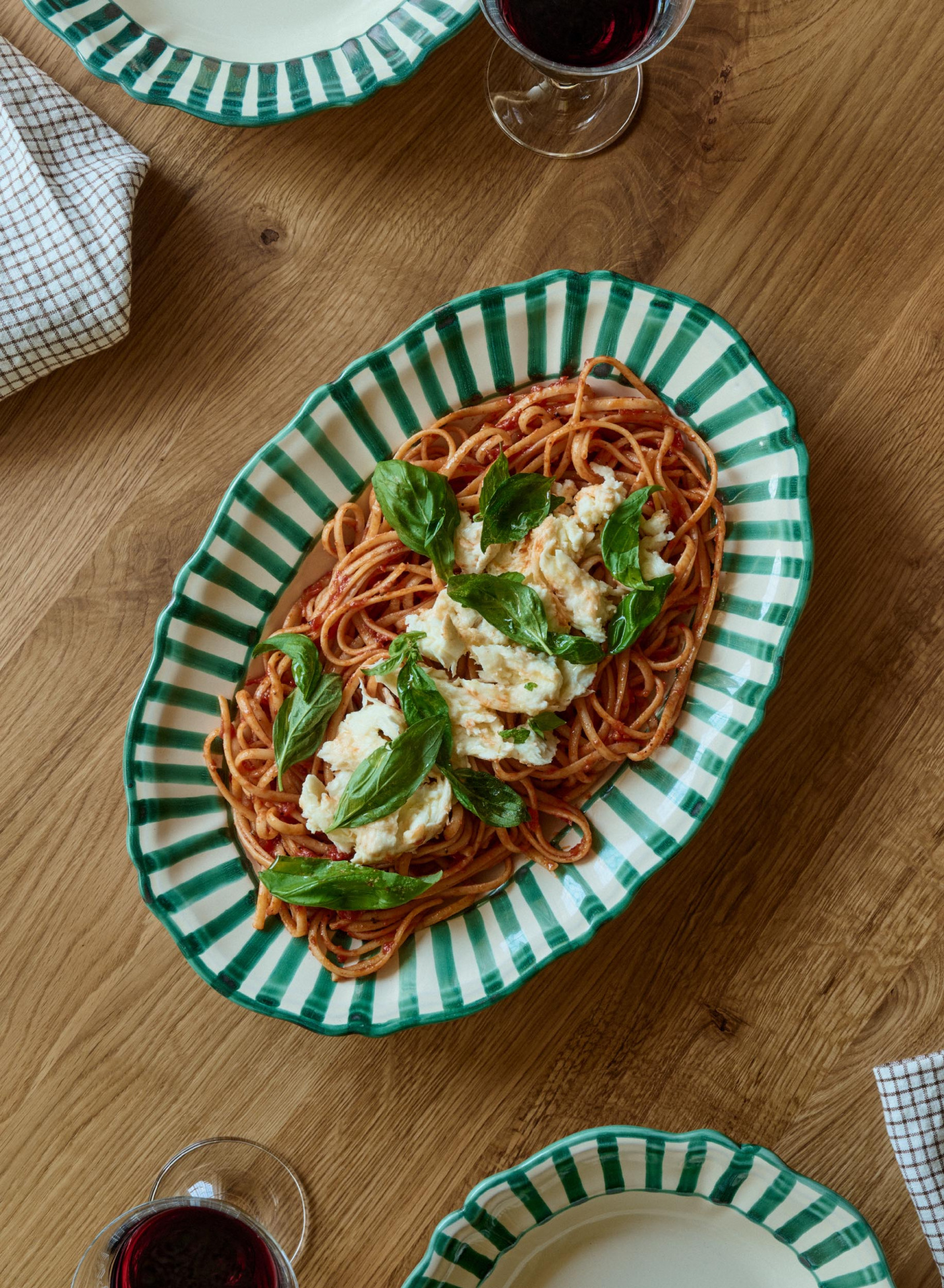 Serving Platter Baccellato Righe Verde