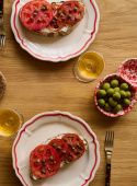 Olive Bowl Spruzzi Red