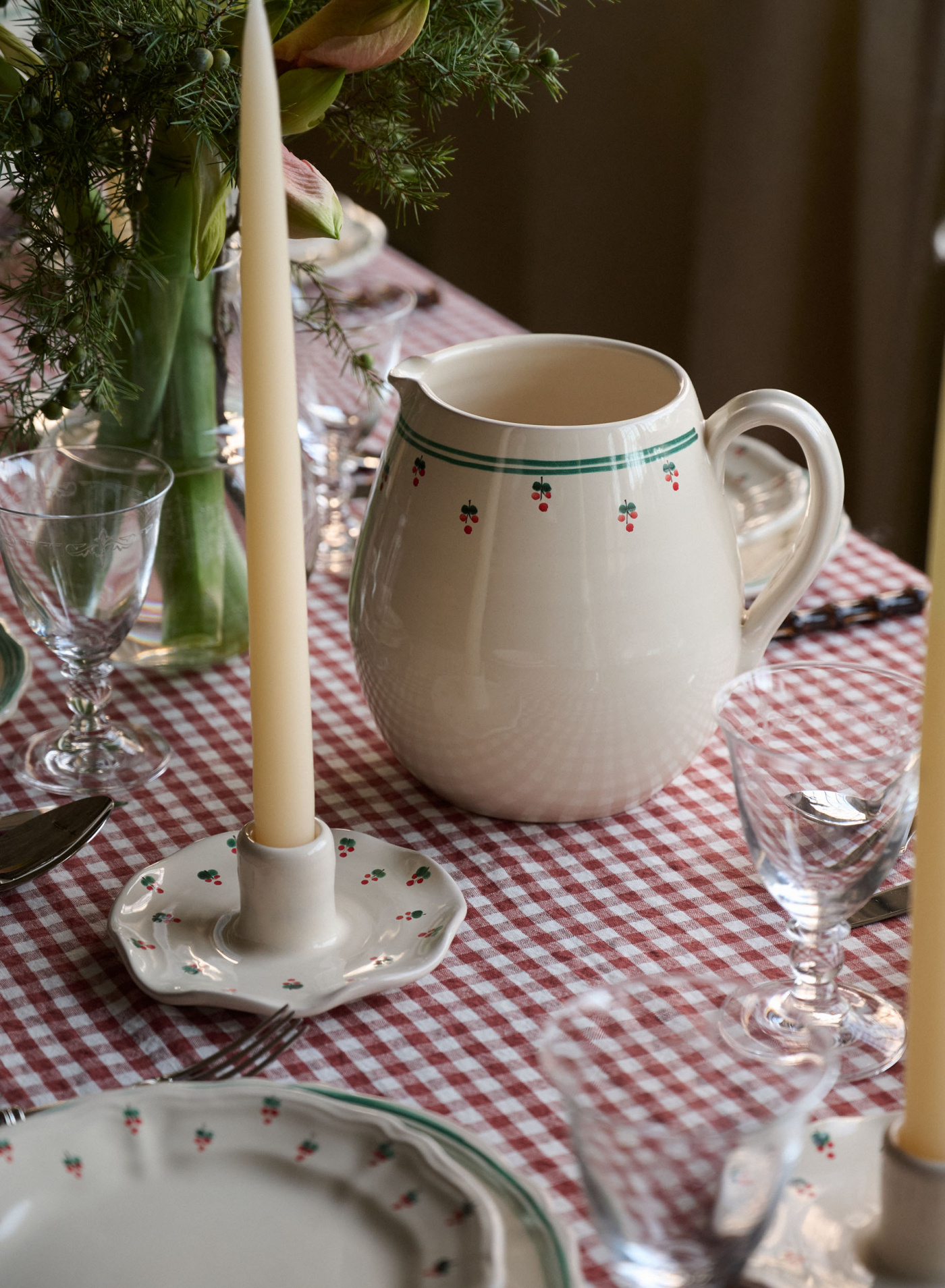 Pitcher Boccata Fiore Rosso Riga 1,5L Pitcher Boccata Fiore Rosso Riga 1,5L