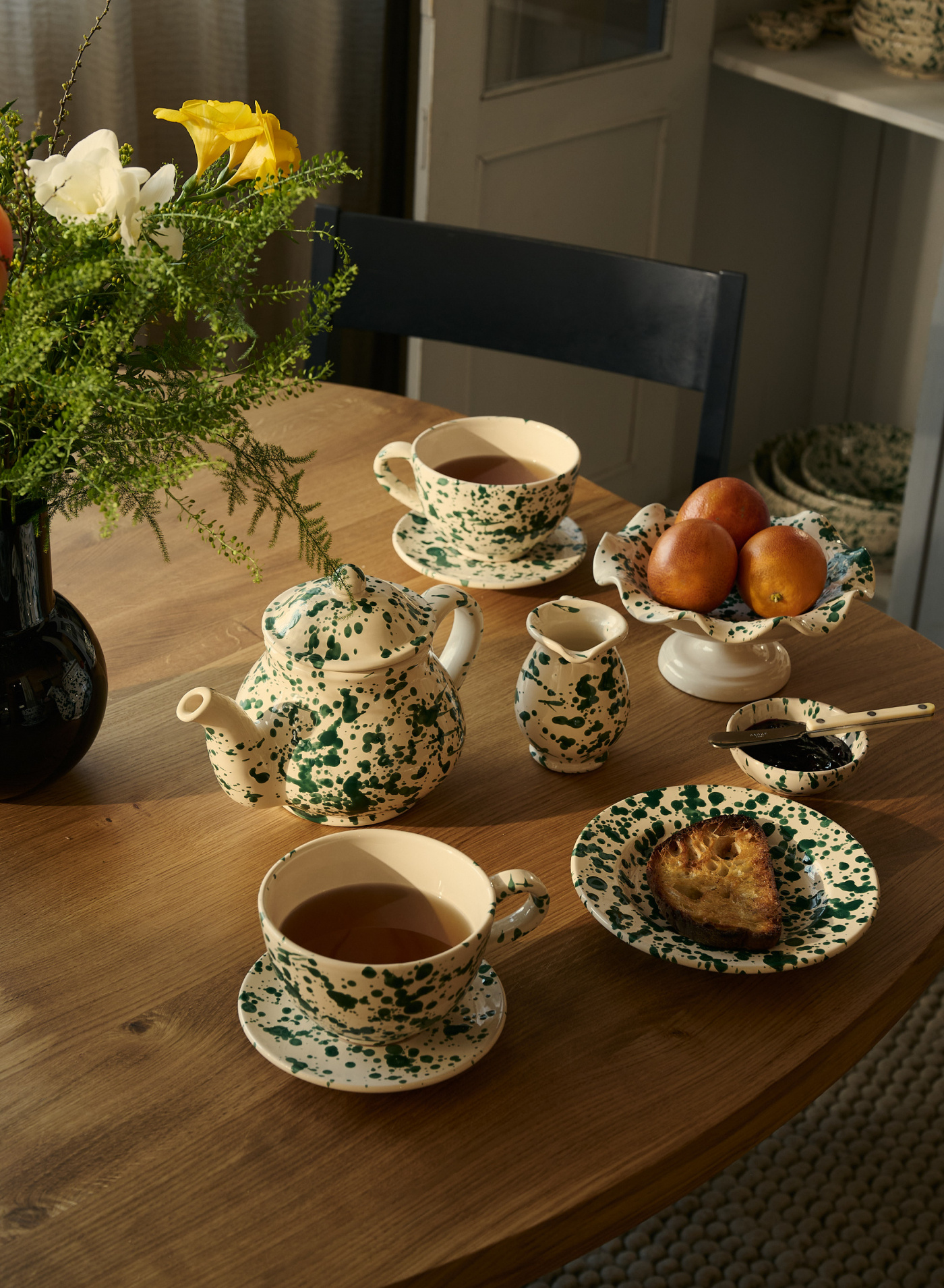 Tea Cup with Saucer Spruzzi Verde Tea Cup with Saucer Spruzzi Verde